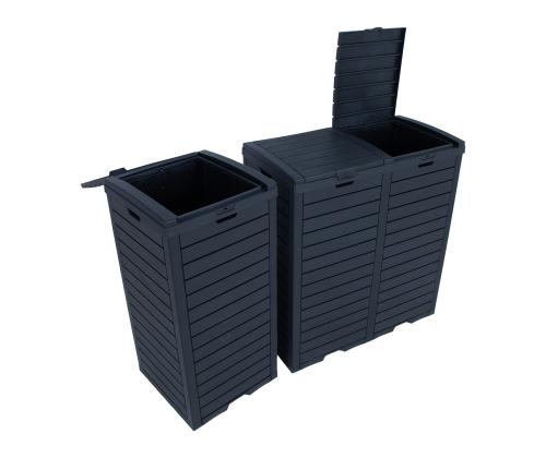 Roskakori GALA 78x41xH86cm/230L, musta muovi