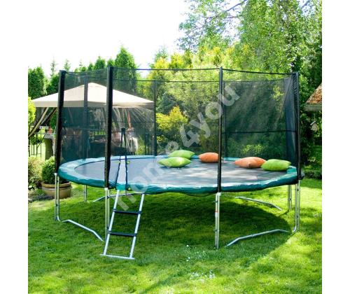 Turvaverkko D304cm trampoliinille, pylväillä, musta