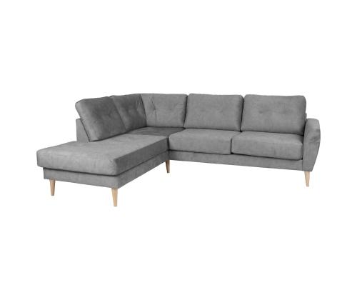 Kulmasohva HEIVI VN 250x200/90xH90cm, harmaa sametti