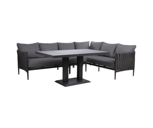 Puutarhakalustesarja BRISTOL kulmasohva ja pöytä, harmaa