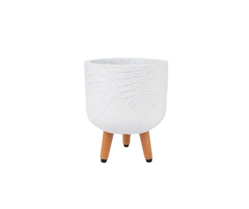 Kukkaruukku SANARIA D24xK29,5cm, jaloissa, valkoinen