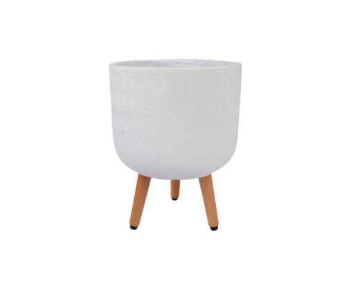 Kukkaruukku SELENA D30xH39,5cm, jaloissa, valkoinen