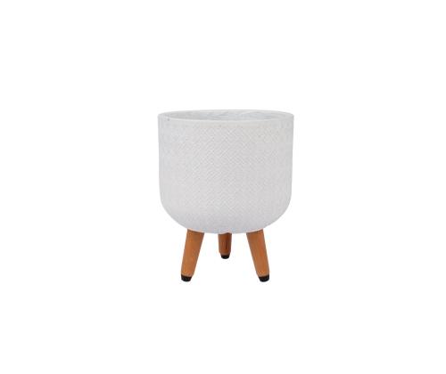 Kukkaruukku SELENA D24xH29,5cm, jaloissa, valkoinen