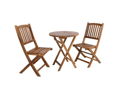 Parvekesetti GWEN D60cm pöytä ja 2 tuolia