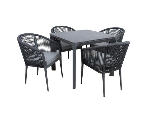 Puutarhakalustesarja CARVES pöytä ja 4 tuolia 21177