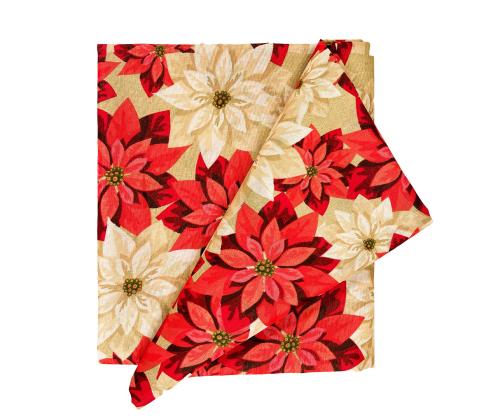 Pöytäliina CHRISTMAS NEW 136x220cm, joulunlehdet, 50% polyesteri, 50% puuvilla, kangas 575 cm