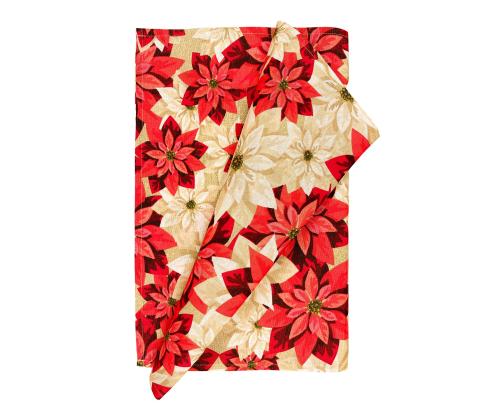 Liinavaatteet Joulu UUSI 43x116cm, joulunlehdet, 50% puuvilla, 50% polyesteri, kangas 575