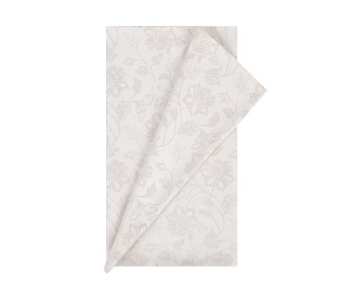 Pöytäliina PARTY 43x150cm, vaaleat kukat, 50% polyesteri, 50% puuvilla, kangas 589
