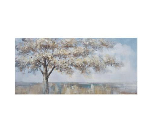 Öljyvärimaalaus 70x150cm, yksinäinen puu