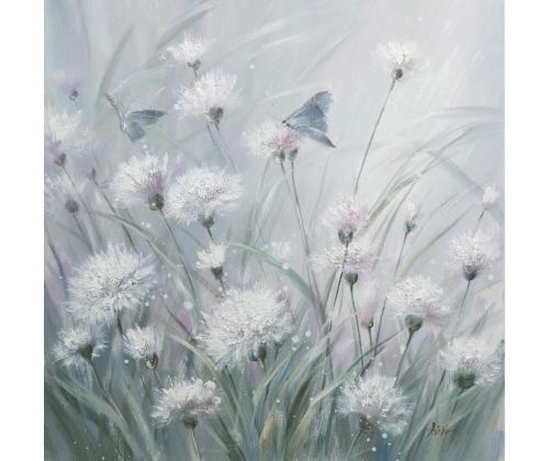 Öljymaalaus 60x60cm, voikukat 2