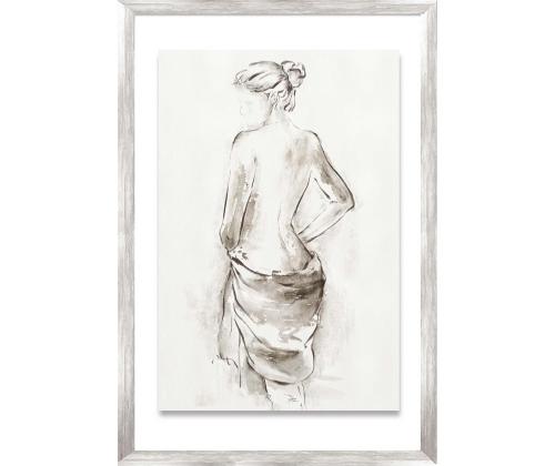 Maalaus kehyksellä, 50x70cm, nainen huivilla 2