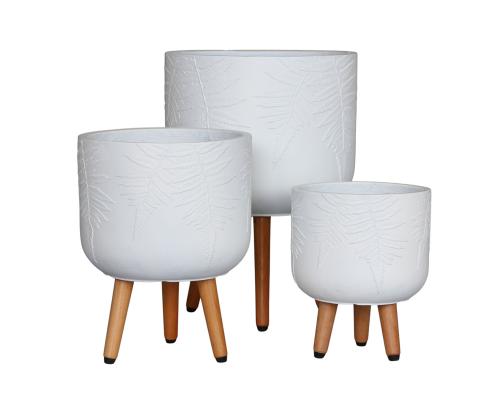 Kukkaruukku SANARIA D37xH52cm, jaloissa, valkoinen