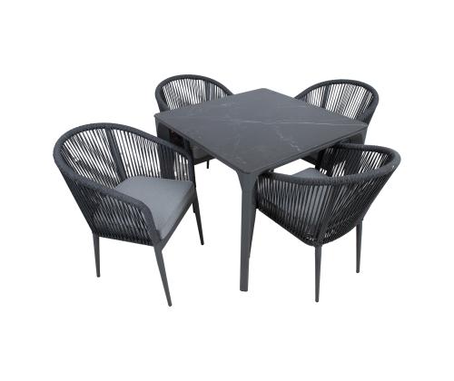Puutarhakalustesarja CARVES pöytä ja 4 tuolia 21177