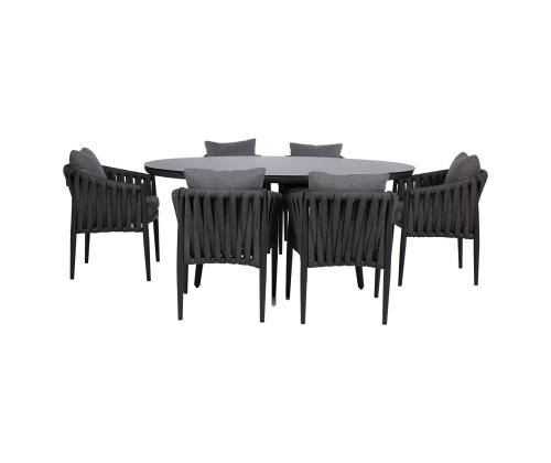 Puutarhakalustesarja BRISTOL pöytä ja 6 tuolia