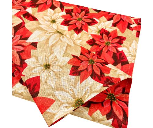 Liinavaatteet Joulu UUSI 43x116cm, joulunlehdet, 50% puuvilla, 50% polyesteri, kangas 575