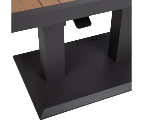 Puutarhakalustesarja RIO kulmasohva ja pöytä, tummanharmaa