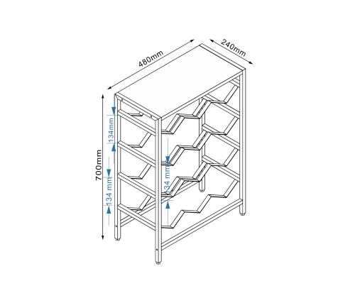 Viiniteline HANNES 48x24xH70cm, maalaismainen melamiinipintainen
