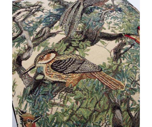 Tyyny HOLLY 45x45cm, metsän linnut, 50% polyesteri, 50% puuvilla, kangas 763