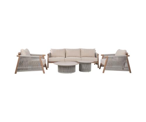 Puutarhakalusteet DIANA sohva, 2 nojatuolia ja 2 pöytää, beige