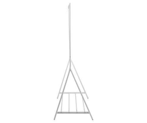 Teline BRENT 117x59xH165cm, hyllyllä, metallia, valkoinen/kromi