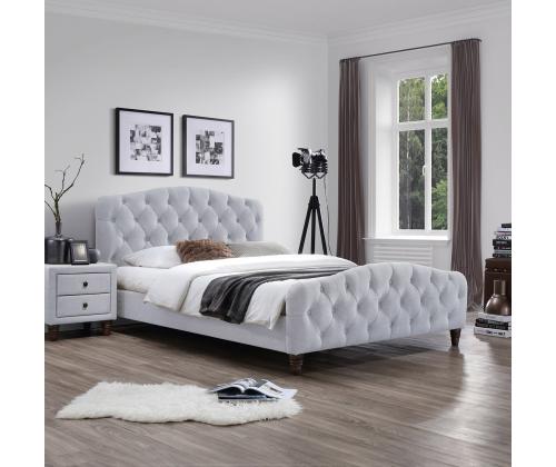 Sänky SANDRA 160x200cm, patjalla HARMONY TOP, vaaleanharmaa