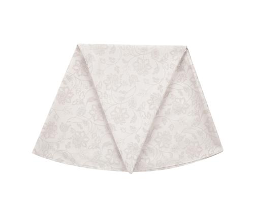 Pöytäliina PARTY pitsillä, D170cm, vaaleat kukat, 50% polyesteri, 50% puuvilla, kangas 589