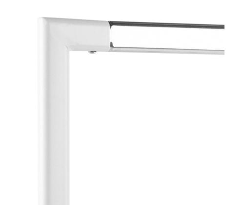 Teline BRENT 117x59xH165cm, hyllyllä, metallia, valkoinen/kromi