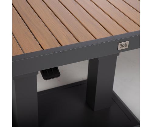 Puutarhakalustesarja RIO kulmasohva ja pöytä, tummanharmaa