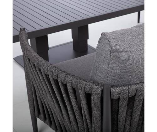 Puutarhakalustesarja BRISTOL pöytä, sohva ja 2 tuolia, harmaa