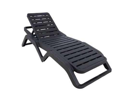 Lepotuoli SCIROCCO 71x187xH44cm, tummanharmaa, muovia
