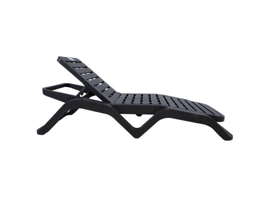 Lepotuoli SCIROCCO 71x187xH44cm, tummanharmaa, muovia