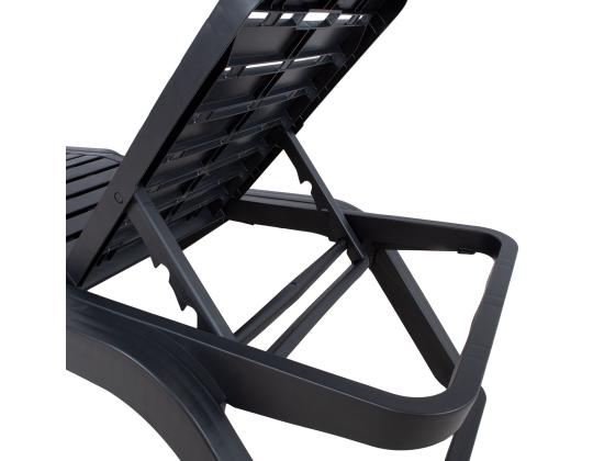 Lepotuoli SCIROCCO 71x187xH44cm, tummanharmaa, muovia