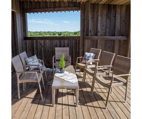 Sivupöytä WICKER 50x50xH45cm, cappuccino