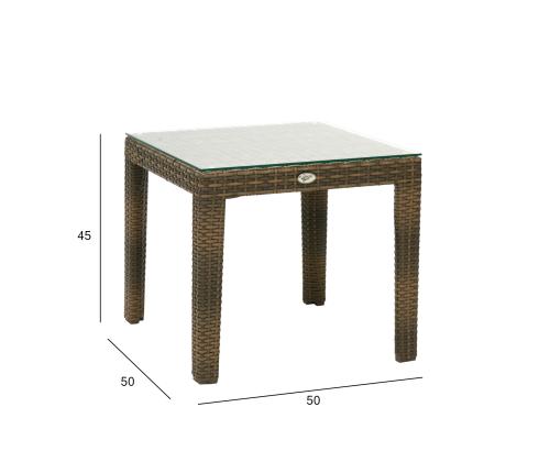 Sivupöytä WICKER 50x50xH45cm, cappuccino