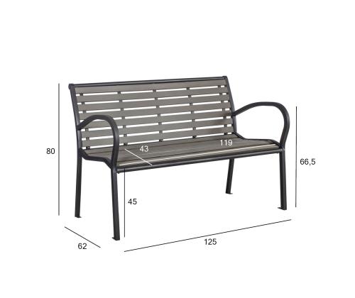 Penkki VIOLA 125x62xH80cm, harmaa