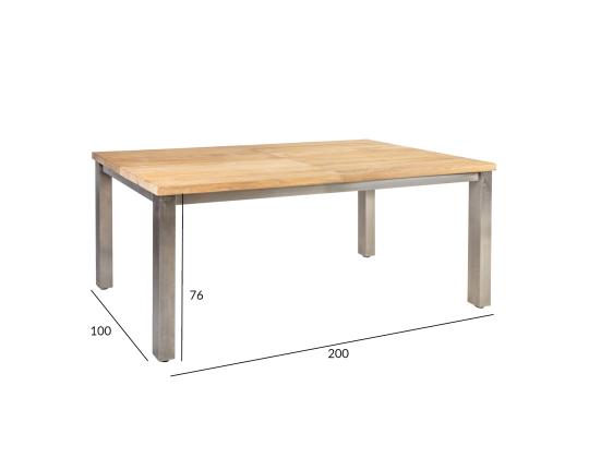 Pöytä NAUTICA 200/300x100xH76cm, tiikki
