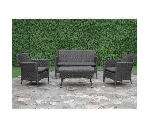 Puutarhakalusteet setti WATERS pöytä, sohva ja 2 tuolia, harmaa