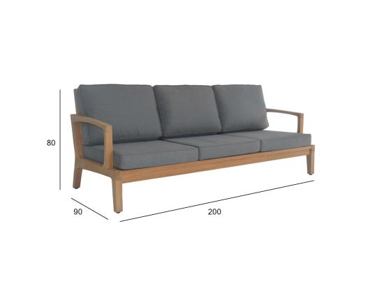 Sohva MALDIVE 3-istuttava 210x89xH86cm, tiikki