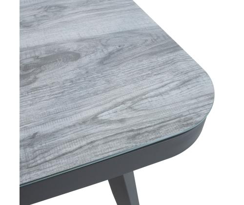 Pöytä MARIE 180x90xH74cm, harmaa, alumiini, lasi