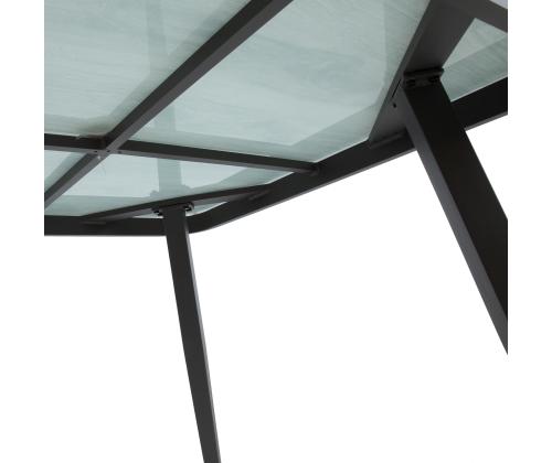 Pöytä MARIE 180x90xH74cm, harmaa, alumiini, lasi