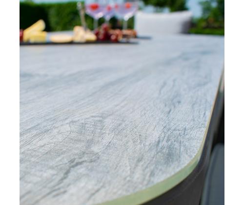 Pöytä MARIE 180x90xH74cm, harmaa, alumiini, lasi