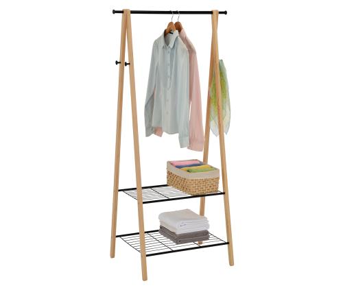 Stange FOREST 2 hyllyllä ja 4 hyllyllä 79x45xH155cm, materiaali: mänty / teräs, väri: luonnollinen / musta