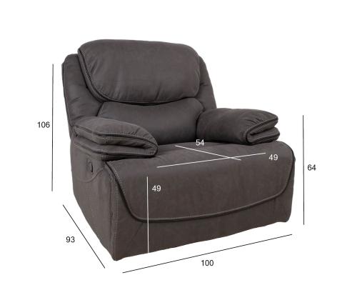 Nojatuoli GORDY manuaalinen lepotuoli, harmaa