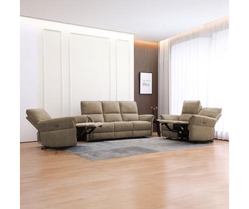 Sohva DAMIKA 2-istuttava sähköinen lepotuoli 143x92xH103cm, vaaleanruskea