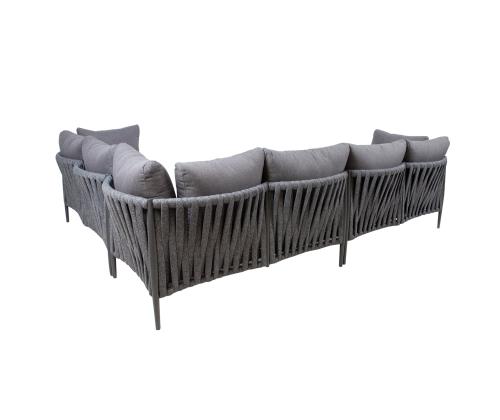 Puutarhakalustesarja BREMEN pöytä ja kulmasohva, harmaa