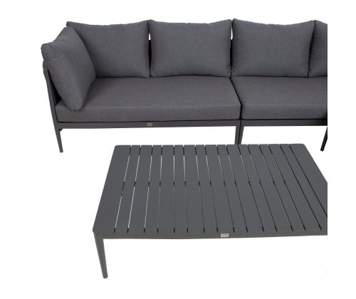 Puutarhakalustesarja BREMEN pöytä ja kulmasohva, harmaa