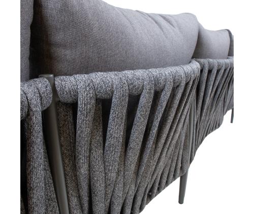 Puutarhakalustesarja BREMEN pöytä ja kulmasohva, harmaa