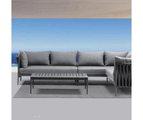 Puutarhakalustesarja BREMEN pöytä ja kulmasohva, harmaa