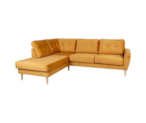 Kulmasohva HEIVI VN 250x200/90xH90cm, keltainen sametti