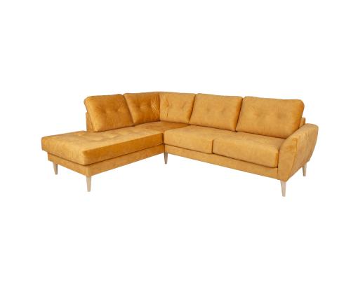 Kulmasohva HEIVI VN 250x200/90xH90cm, keltainen sametti